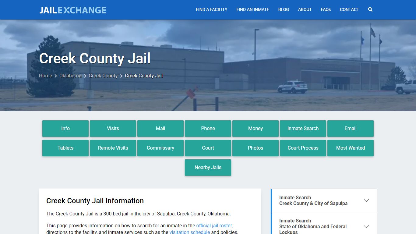 Creek County Jail, OK Inmate Search, Information